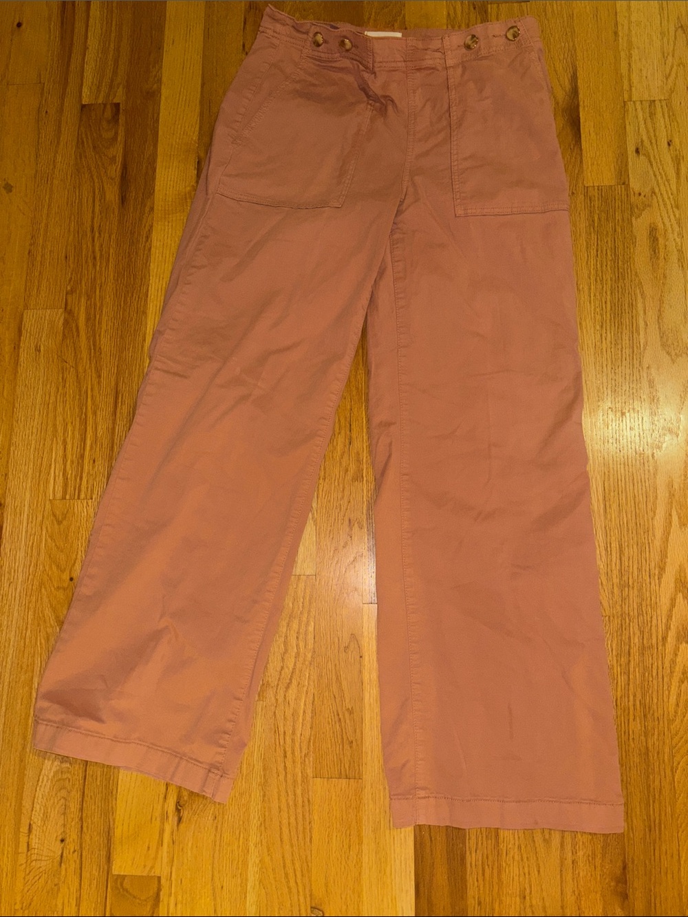 Tribal Wide-Leg Chinos in Rose
